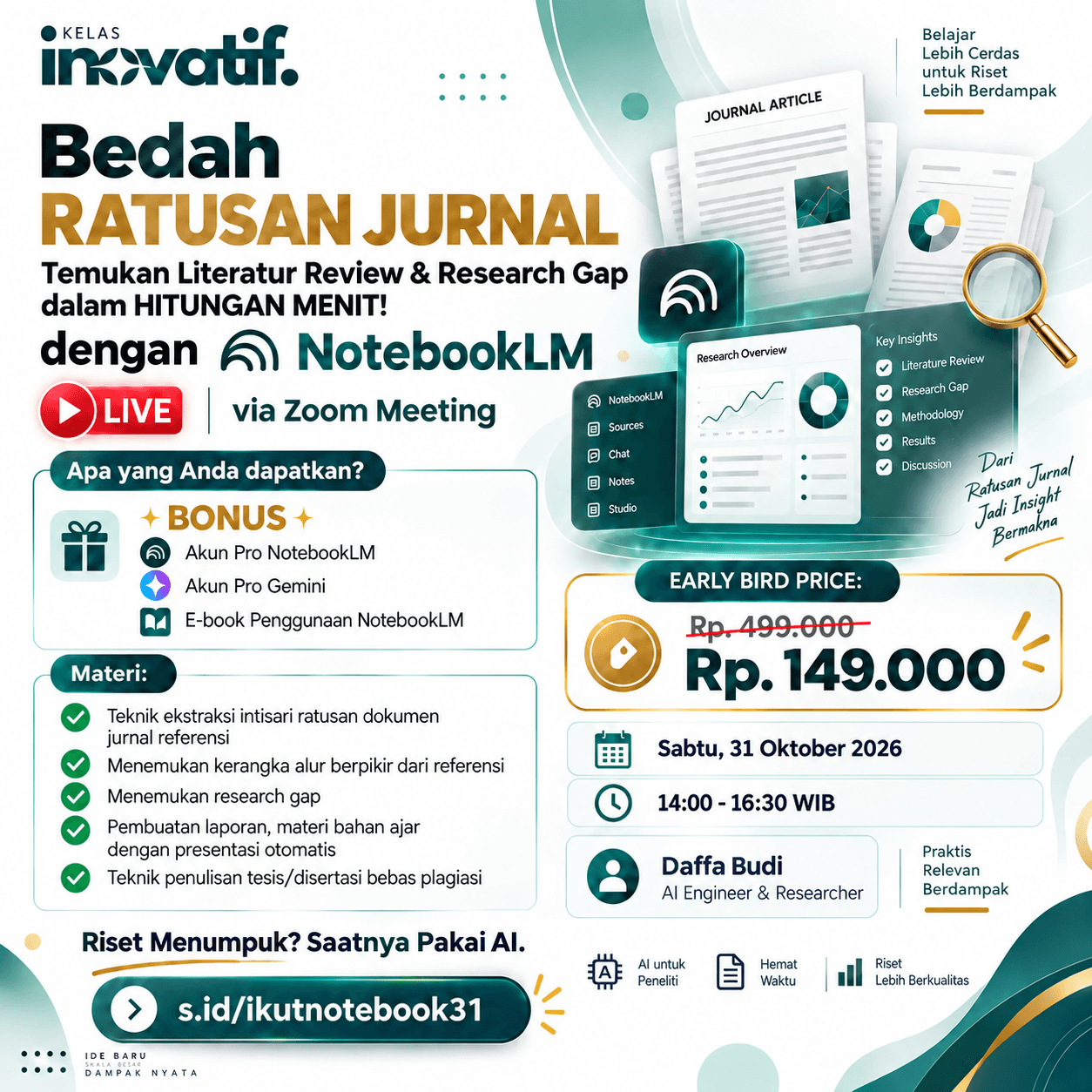 Bedah RATUSAN JURNAL, Temukan Literatur Review dan Research Gap dalam Hitungan Menit dengan NotebookLM
